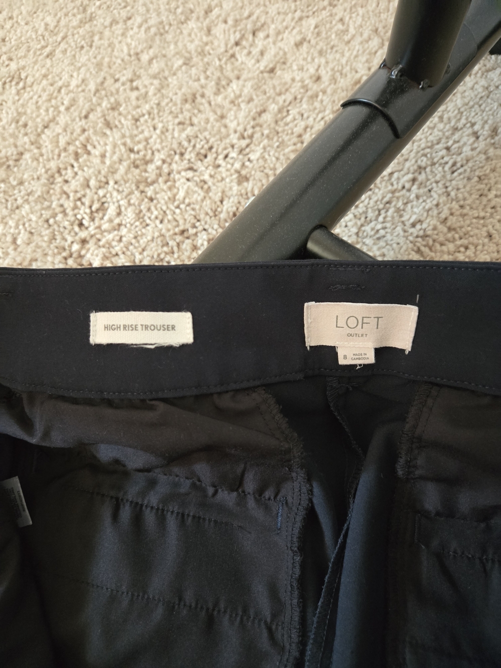 LOFT Navy Wide-Leg Trousers - Picture 4 of 7